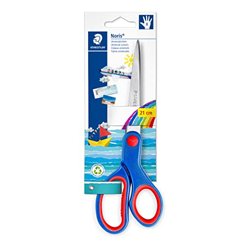Staedtler - Noris 965 - Blister 1 Paire Ciseaux à Lame 21 cm Bouts Pointus - 965 21 NBK Bleu