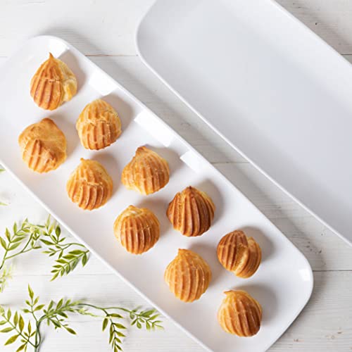 Blue Sky 3127 Rectangle White Serving Tray (2-Pack) - 17.5 Inch Disposable Serving Platter For Appetizer, Fruits & Serving Dishes | Perfect Plastic Tray thumb #1