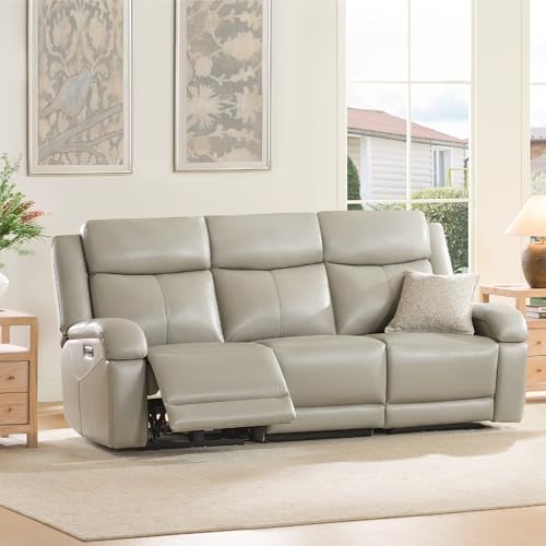 Watson & Whitely Leather Power Recliner Sofa 3-Seater Grey