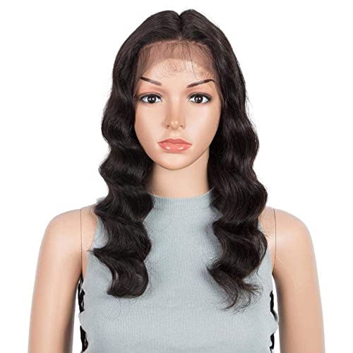 JOEDIR LUX Loose Body Lace Front Wig Human Hair 13X4.5X1 T Part Lace Wig 18 Inches Natural Black For Women 150% Density