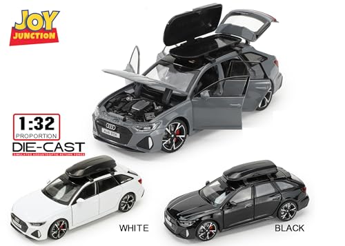 Image of JOY JUNCTION Limited Edition 1:32 Scale Metal Pull Back Toy car with Openable Doors, Light & Engine Sound - Realistic Collectible for Boys Kids 3+ Years & Above (RS6 White)