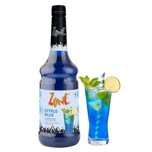 Image of Zone Citrus Blue Flavoured Syrup 1000ml | Refreshing Lemon Citrus Blend with Subtle Orange Notes | Perfect for Mocktails, Lemonades, Iced Teas & More | Ideal for Cafe, Restaurant & Home Use
