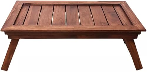 LUKEO - Mesa de madera para desayuno bandeja de servir patas plegables muebles de sala de estar mesa de té plegable