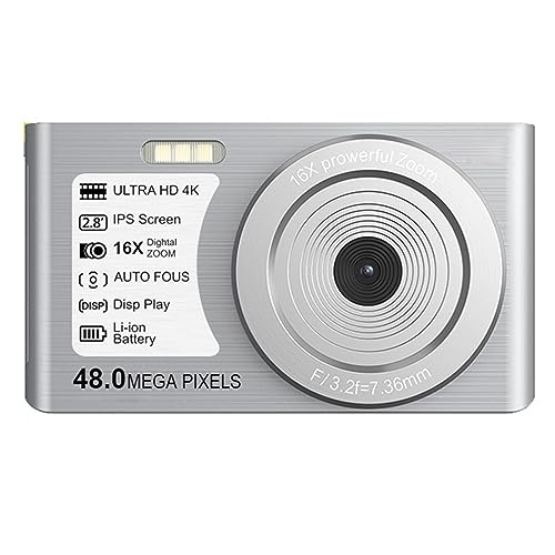 �f�W�J�� �I�[�g�t�H�[�J�X 4 K �~�j�f�W�^���r�f�I�J�����ʐ^�B�e�p�R���p�N�g Vlog �r�f�I�J���� 48MP �|�[�^�u���t�H�g���R�[�_�[�z�[�� ���^�Ŏ����^�т��ȒP(128G SD Card,White)