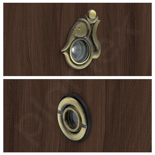 Image of Plantex Solid Brass Door Eye /Door Lens /Door Eye Viewer /Eye Hole for Main Door /180 Degree Ultra Clear Door Viewer for Safe and Secure Home /Office /Hotel - Pack of 1 (Brass Antique)