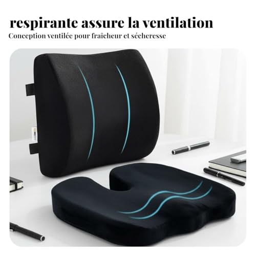 Coussin ergonomique pour coccyx contre les douleurs d'assise