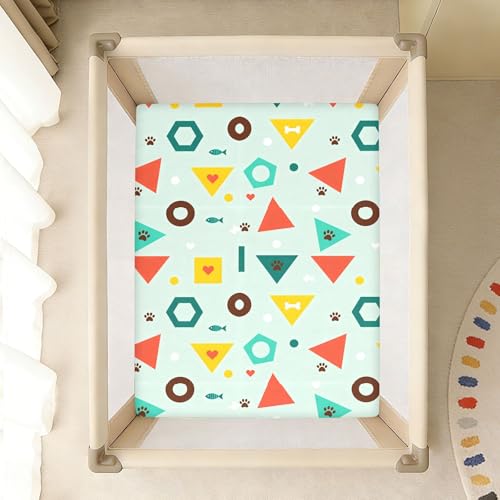Drap de lit bébé en coton premium Symmetrical, textile sain et hypoallergénique - 8