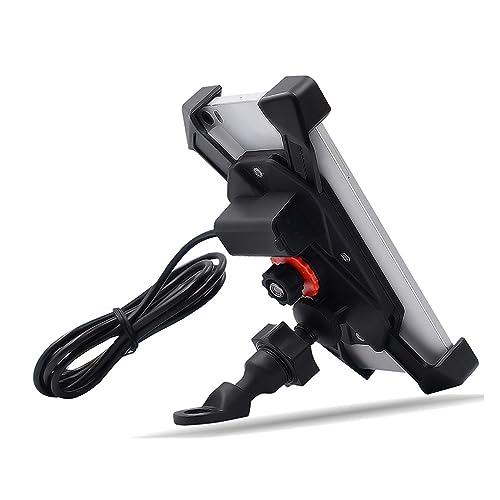 Raguso Suporte de telefone de motocicleta DC 5V2A recarregável universal ajustável para motocicleta