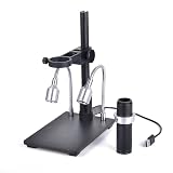 ZJFHEYUO Zestaw akcesoriów do mikroskopu kamera do przygotowania slajdów 1080p 16MP HDMI USB przemysłowa elektroniczna kamera mikroskopowa mini stojak 150x obiektyw akcesoria do mikroskopu