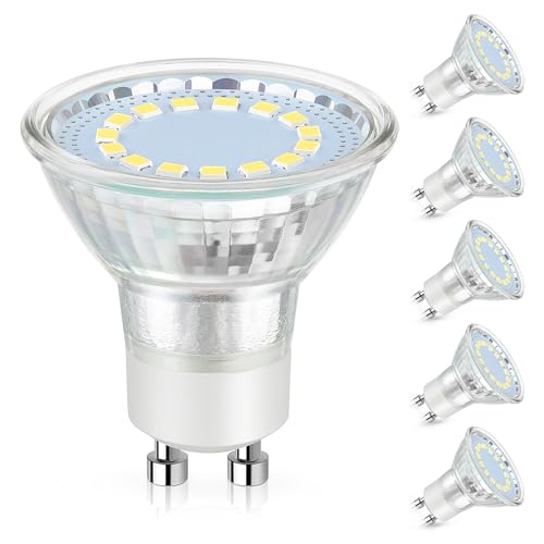 Maylaywood GU10 LED Light Bulb, 50 Watt Halogen Equivalent, Daylight White 5000K 450LM Non-Dimmable 4W LED Replacement Recessed Track Lighting, 5-Pack by Maylaywood - Used condition - US$7.99