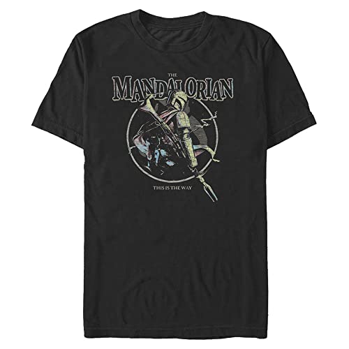 T-shirt Star Wars Mandalorian en coton noir ample à motif pastel