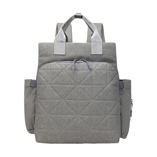 Lightweight Backpack Diaper Bag with Insulated Bottle Pockets for Traveling Moms Bottle and Baby Bag Canvas, Grey