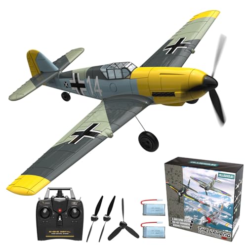 GLUISEUR RC Plane 4 Channel Remote Control Airplane - Ready to Fly BF-109 RC Airplane for Beginners...