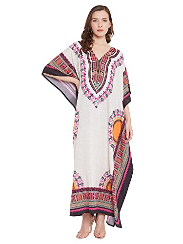 Image of Oussum Plus Size Kaftan Dresses for Women, Polyester Summer Caftan Cover Up Maxi Beach Dress, 1X-3X