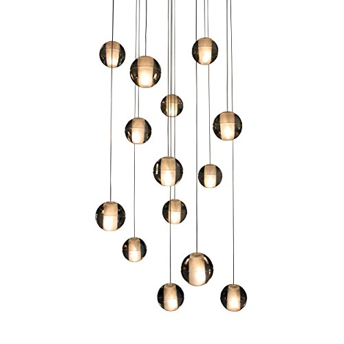 Oasis 14-Light Floating Glass Globe LED Chandelier