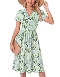 Allure élégante et ajustable:Cette robe enveloppante présente un col V vibrant et séduisant qui met en valeur votre décolleté et s'associe facilement à vos bijoux préférés.La conception de la taille en A plissée offre une élégance universellement flatteuse.