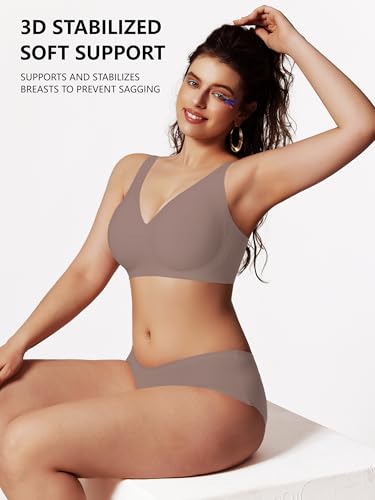 Push Up Bras for Women No Underwire Seamless Comfortable Deep V Bra Tshirt Bras with Support and Lift