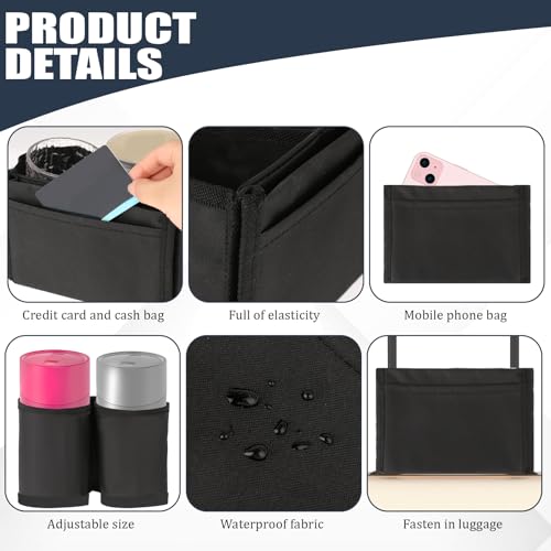 Image of Luggage Cup Holder Suitcases Cup Holder Luggage Drink Caddy Suitcase Beverage Cups Holders Travel Essentials for Flight Attendants Business Travelers, Black