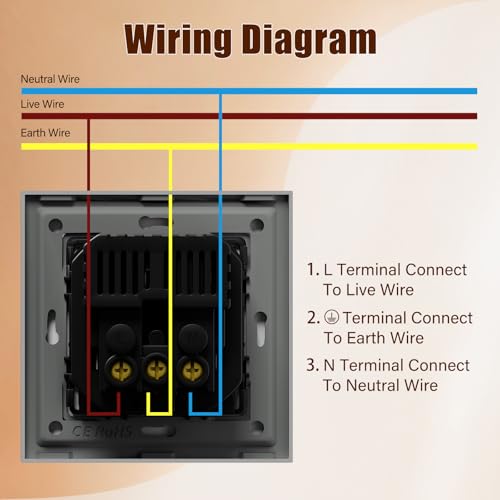 BSEED Steckdose mit USB C(5 V 2.1A),Unterputz Steckdose (Typ C und Typ C),16A 250V 1 Fach Wandsteckdose,2*USB C Einbausteckdose Geeignet f&uuml;r Phone,Pad-86mm*86mm,Grau