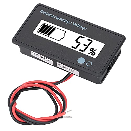 Eacam Batterie-Kapazitätsanzeige, LCD-Display mit Alarmfunktion (White