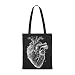 Miss MIserable Con Un Corazón Anatómico, Tote Bag De Algodón Orgánico Unisex Adulto, Negro, Talla Única