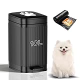 Hahomei Dog Poop Trash Can Outside, 2.7Gal Dog Waste Trash Can with Lid, Foot Pedal, Dog Waste Container with 20 Bags, Pet Poop Bucket with Soft Close for Backyard Odor Control