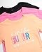 New Balance Girls Athletic Shirts - 3 Pack Active Performance Girls Shirts - Crew Neck Graphic Short Sleeve Tee Athletic Top, Size 14-16, Mango/Black/Pink