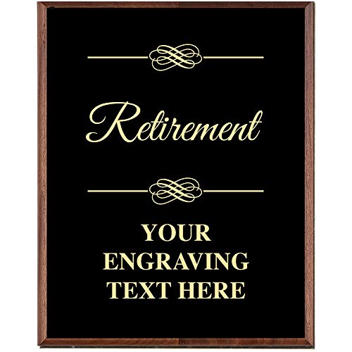 Corporate Employee Recognition Plaques - 7 x 9 Retirement Gold Etched Recognition Trophy Plaque Award Prime