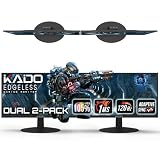 Kado Dual Monitor Setup - 2-Pack 22' 1920x1080 Computer Monitor 120Hz 105% sRGB Edgeless VESA Mount HDMI DisplayPort Office Gaming Built-in Speakers (E22 Gaming Dual Series)