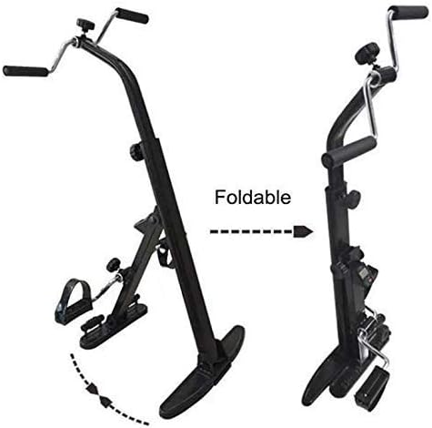 Elderly Folding Pedal Exerciser/Under Desk Fitness Rehab Equipment Seniors/Folding Mini Stationary Bike/Upper and Lower Limbs Rehabilitation Training Device, Exercise Bike