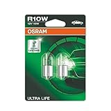Osram ULTRA LIFE R10W Halogen, Schluss-, Kennzeichen-, Park- und Positionslicht, 5008ULT, 12V PKW, Faltschachtel (10 Stück)