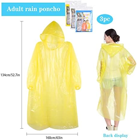 CUNTAUK Rain Poncho Family Pack of 5, Waterproof Ponchos for Adults and Kids Disposable Reusable Emergency Ponchos Perfect for Camping Hiking Travel