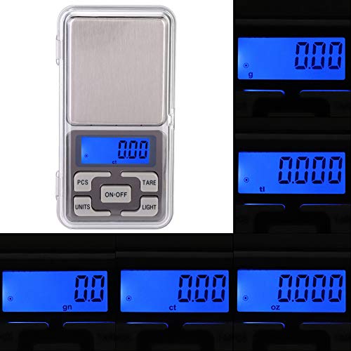Báscula digital de bolsillo Masyrt 100g con luz azul miniatura 3