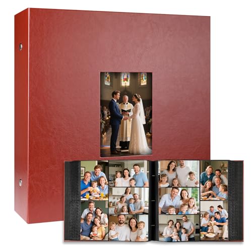 Image of Aevdor Photo Album 4x6 1000 Pockets, Leather Cover Extra Large Capacity Family Wedding Anniversary Baby Picture Album, Acid-free Pages 4x6 Photo Album Holds 1000 Horizontal and Vertical Photos (Brown)