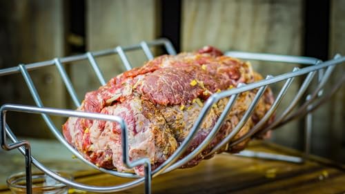 Grillfürst 2in1 Rippchenhalter und Bratenkorb Edelstahl