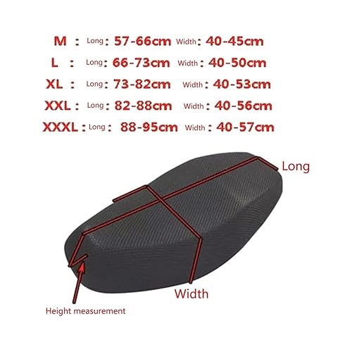 Cojín de moto y funda asiento de motocicleta para scooter M76E con protector solar 7