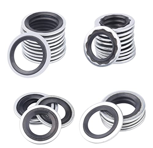 Image of 48Pcs A /C Gasket Assortment, Air Conditioning Compressor Port Seal Washer Kit Bonded Seal Gasket Assortment