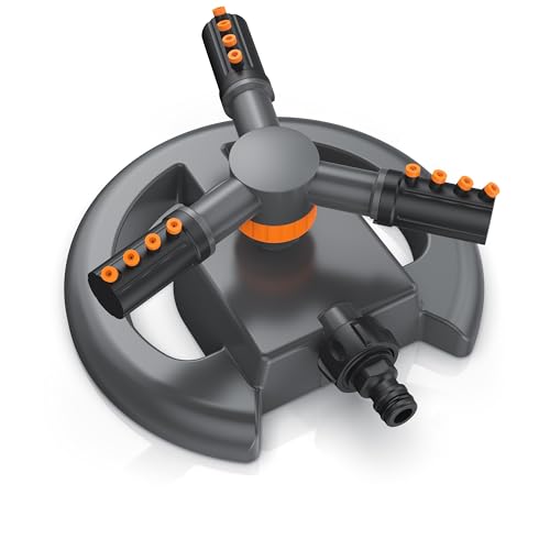 Brandson - Rasensprenger - 360 Grad Kreisregner - Garten Sprinkler - Rotierender Wasser Sprinkler - Große Flächen - mit Schnellkupplung - Rasensprinkler