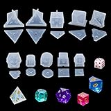 FineInno サイコロ形 多面体 10種類 ダイス シリコンモールド ハンドメイド UVレジン型 DIY 手作り 多面体 10種類 10セット (10種類セット)