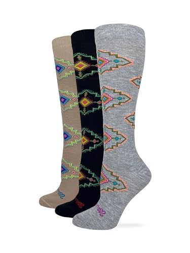 Wrangler Ladies Lightweight Aztec Pattern Knee High Boot Socks 3 Pair