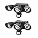 (Set of 2) Morris Products 72570 LED Motion Activated Security Flood Lights 3-Head 36 Watts (Replaces 225W) in Daylight 5000K Color Temperature (Bronze)