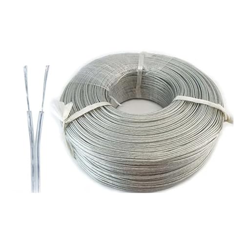 Cable de extensión de alimentación de CC en paralelo, transparente, de 2 núcleos y 26 AWG(30M)