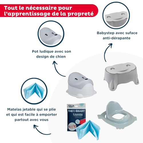 Baby Pot + Wc Riducing + Passi Non Slip + Materasso Mutevole Usa E Getta + Schiuma Disinfettante - 4