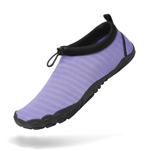 Mishansha Escarpines Hombre Mujer Agua Zapatillas de Agua Zapatos Playa Secado Rápido Escarpines para Piscina Mar Surf Acuáticos Morado,Gr.39