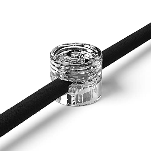 3x Stück - Zweiteilige Affenschaukel für Textilkabel, Aufputz-Kabelhalter für Lampe, Transparent