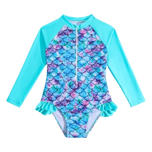 Maillot de bain trois pièces fille avec chapeau de soleil et protection anti-UV pour enfant