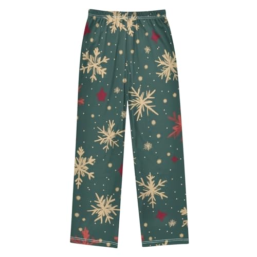 ZZXXB Snow Boys Long Pants Soft Trousers Elastic Waist Kids Lounge Bottoms with Pockets S-XL2