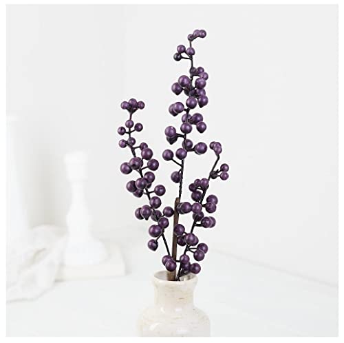 Factory Direct Craft Group of 6 Purple Artificial Berry Sprays for Holiday Decorations, Summer Flower Arrangements & Country Primitive Farmhouse Decor - 17