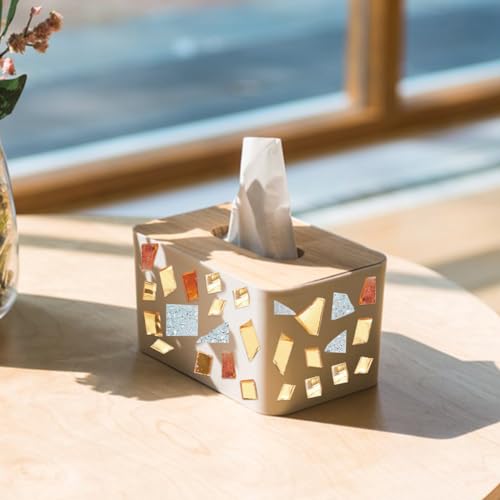 WEBEEDY Unregelmäßige Mosaik-Glasstücke In Gold Und Silber Große Mosaikfliesen Zum Basteln Winziges Mosaik-Kunst-Bastelset DIY-Vasen Tassen Bilderrahmen Blumentöpfe als Heimdekoration, 300g