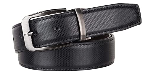 Image of JUST-STYLE Men's PU Leather Reversible Belt (Black & Brown) Size (28-46) Formal /Regular